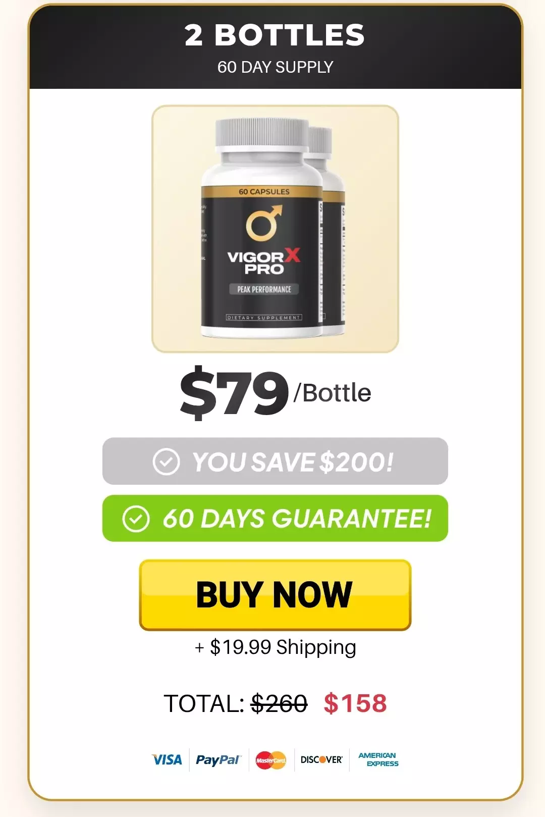 VigorX Pro™ 2 bottles pricing